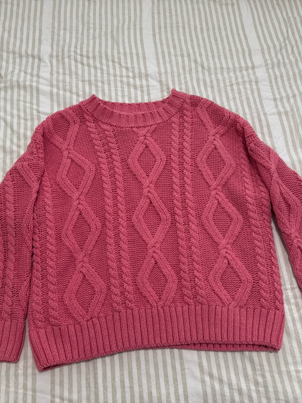 Princess Polly Rose Cable Knit Crewneck Sweater